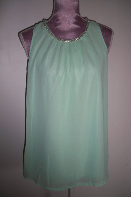 Huvudbild Mintgrön ärmlös blus