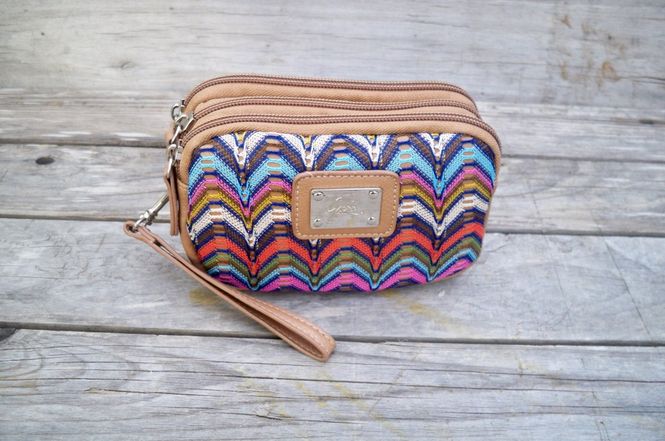 Huvudbild Lycke. Brun mönstrad väska