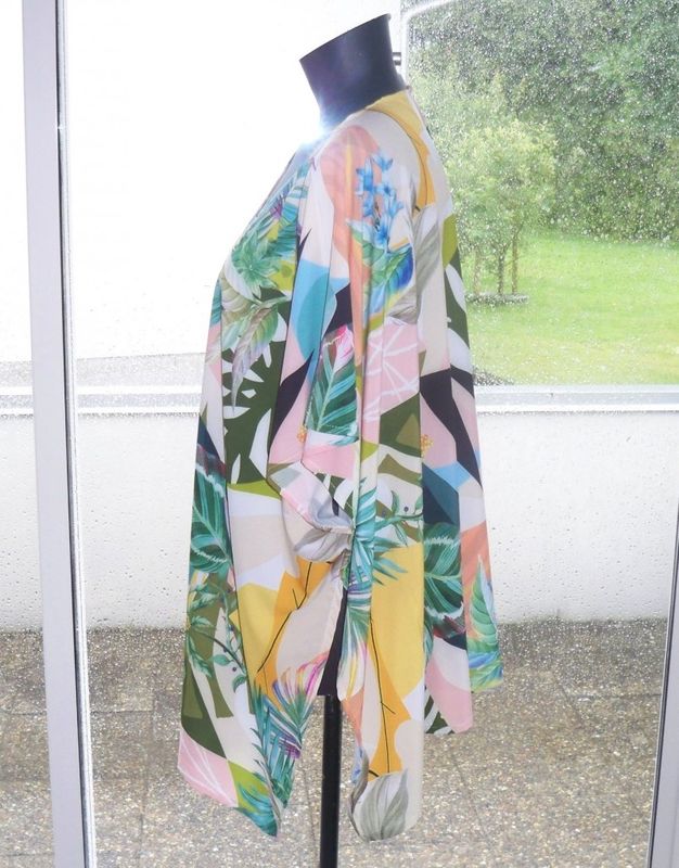 Mönstrad kort Kimono Viskos