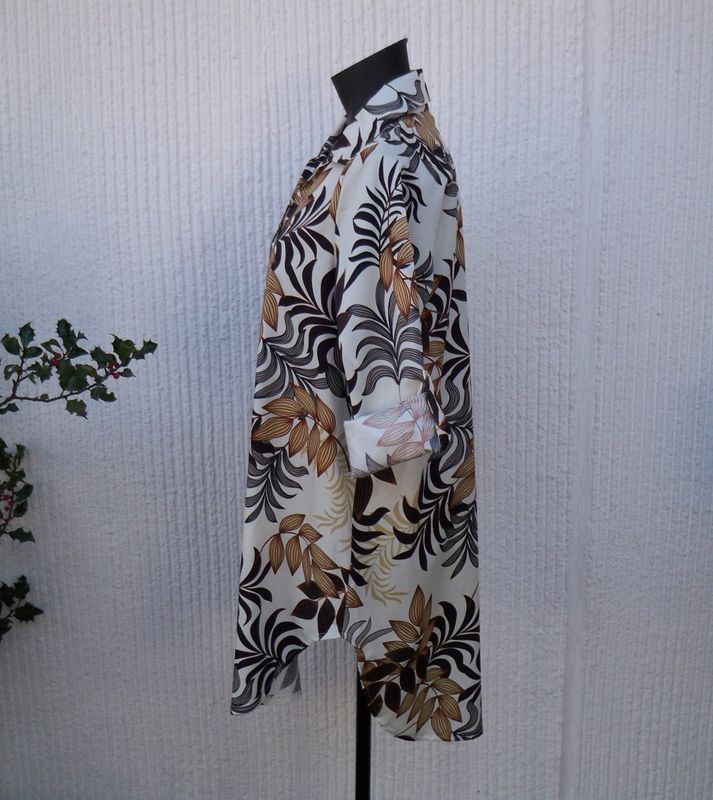 Mönstrad Tunika Beige Svart Grå Brun