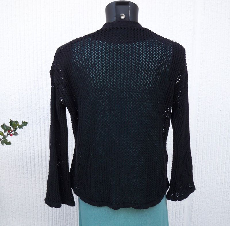 Svart Stickad Bomullskofta