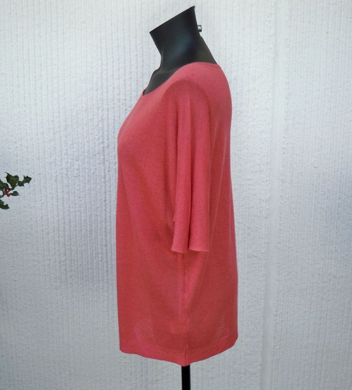 Finstickad Tröja Lin Viskos Korall