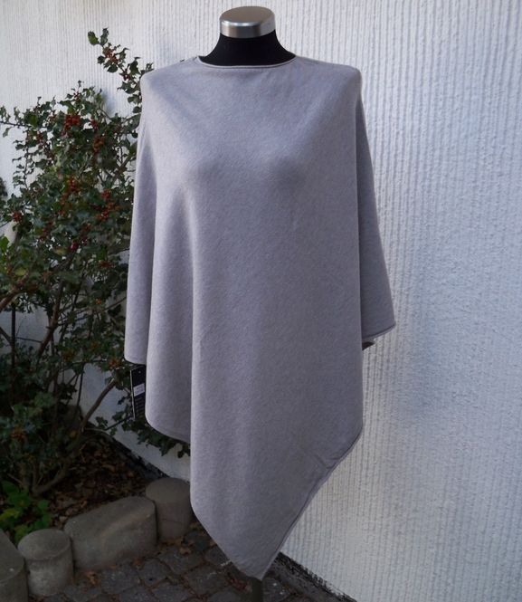 Huvudbild Grå Poncho Viskos/Ull