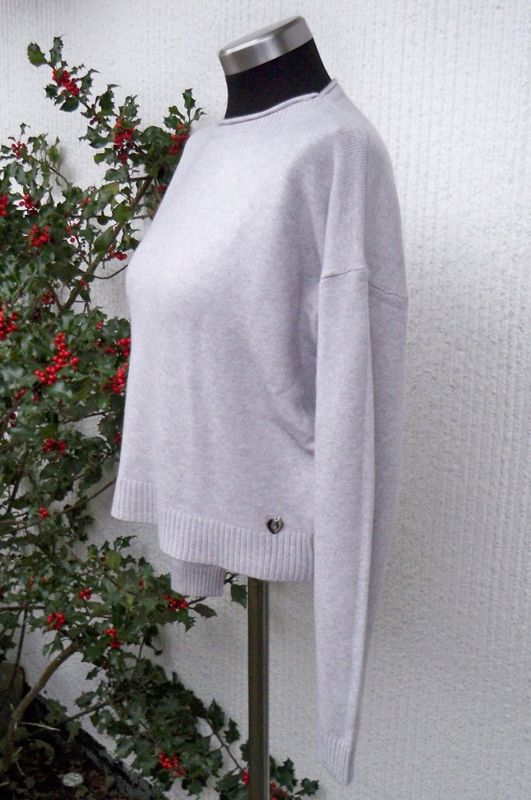 Ljusgrå Finstickad Tröja med lång ärm