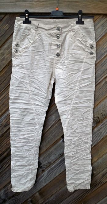Huvudbild Beige Byxor/Jeans Med Knappar