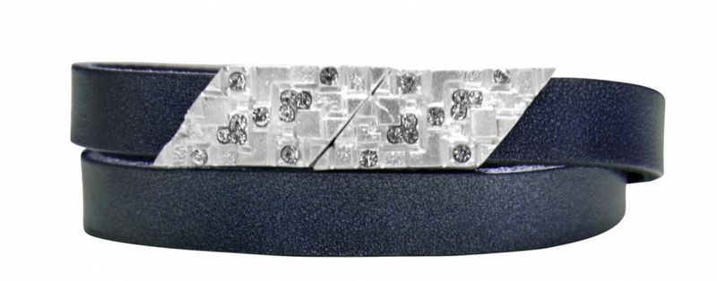 Blått Läderarmband LEXIE Dansk Smykkekunst