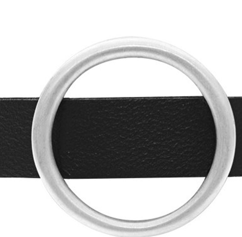 Svart Läderarmband Med Silverdetalj THORDIS Dansk Smykkekunst