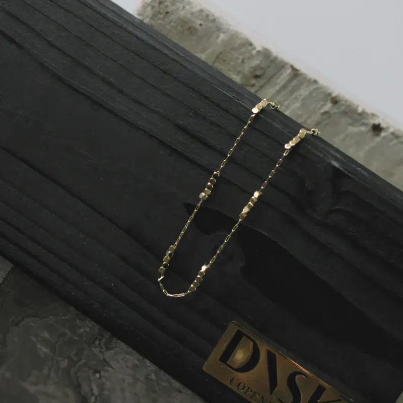 Guldpläterat Stålhalsband Mini Kuber