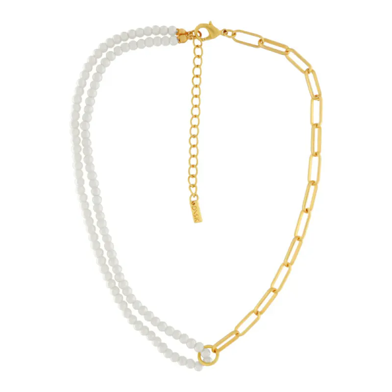Dubbelt Pärlmix Halsband Guldpläterat