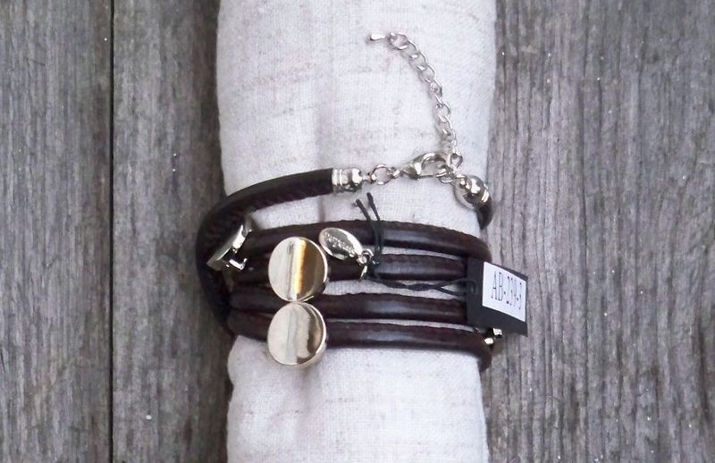 Mörkbrunt Läderarmband Rundel OCK Sweden