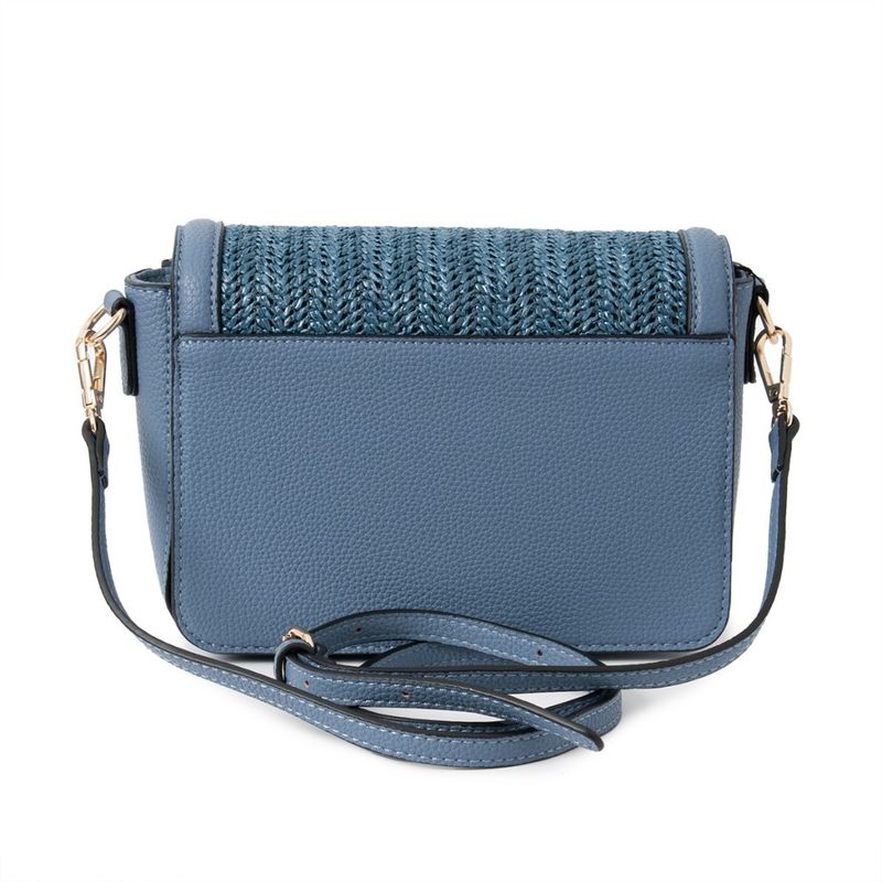 Jeansblå liten axelremsväska clutch