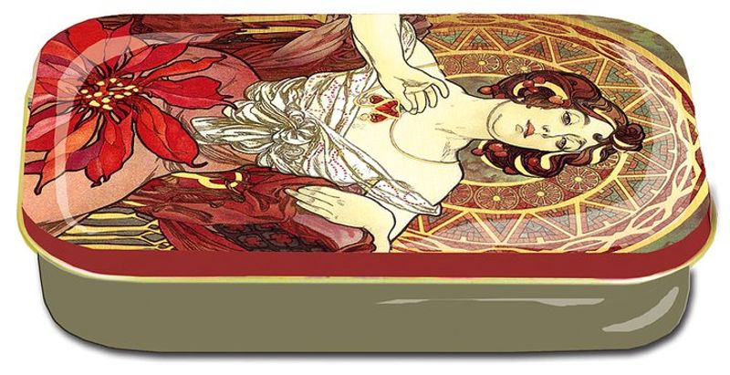 Art-box. Avlång metallask. Art Nouveau - Jacqueline
