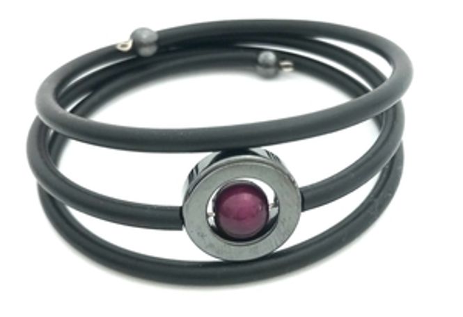 Huvudbild Gummiarmband Dilba Hematit/Lila. Magnani ...