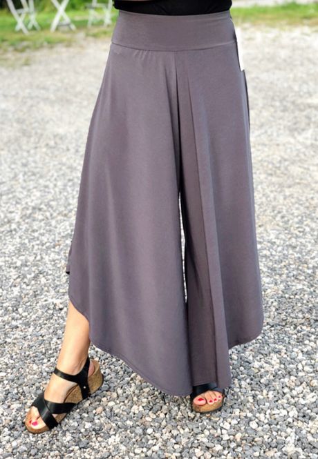 Huvudbild Grå Vadlång Byxkjol Plus size