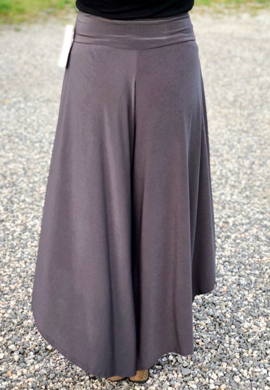 Grå Vadlång Byxkjol Plus size
