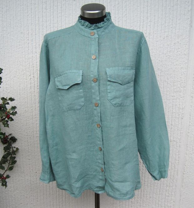 Huvudbild Jadegrön Linneblus Lång Ärm Janne K