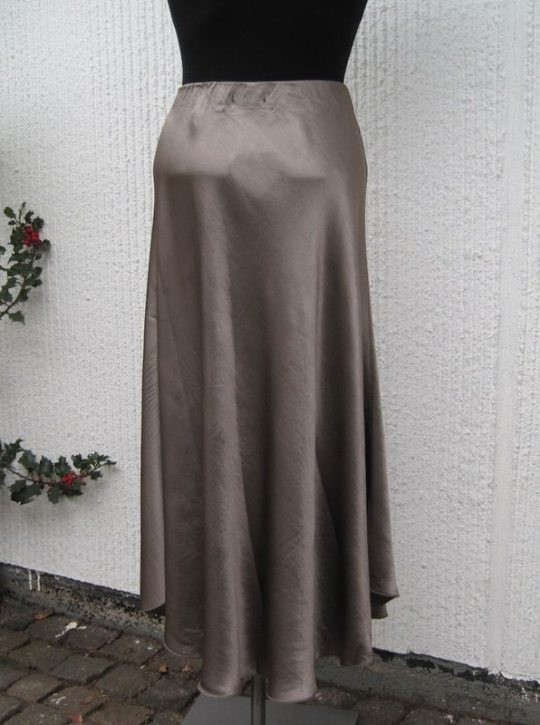 Gemini - Ankellång Kjol Gråbrun Taupe Blank Viskos