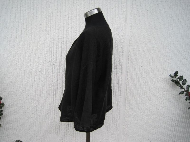 Svart Tunn Linnejacka  Blus. Puro Lino