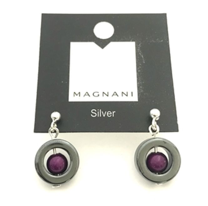 Huvudbild Örhängen Hematit Med Lila Pärla Iris Magnani ...