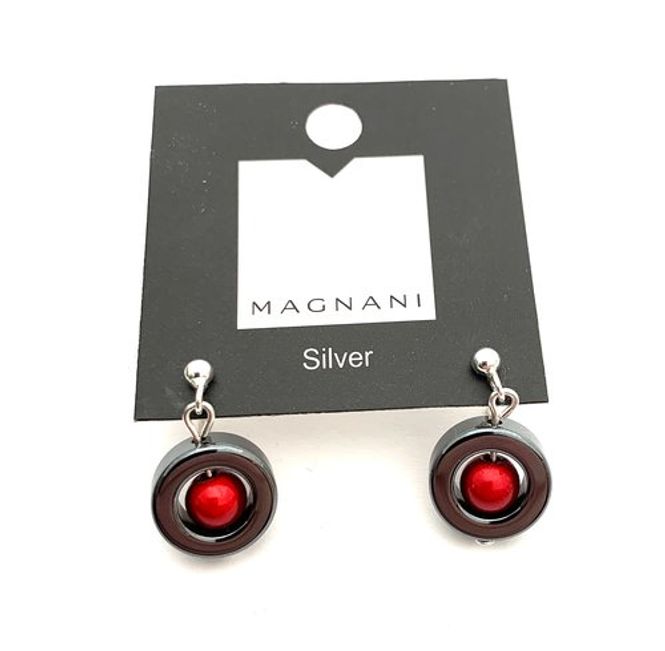 Huvudbild Örhängen Hematit Med Röd Pärla Iris Magnani ...