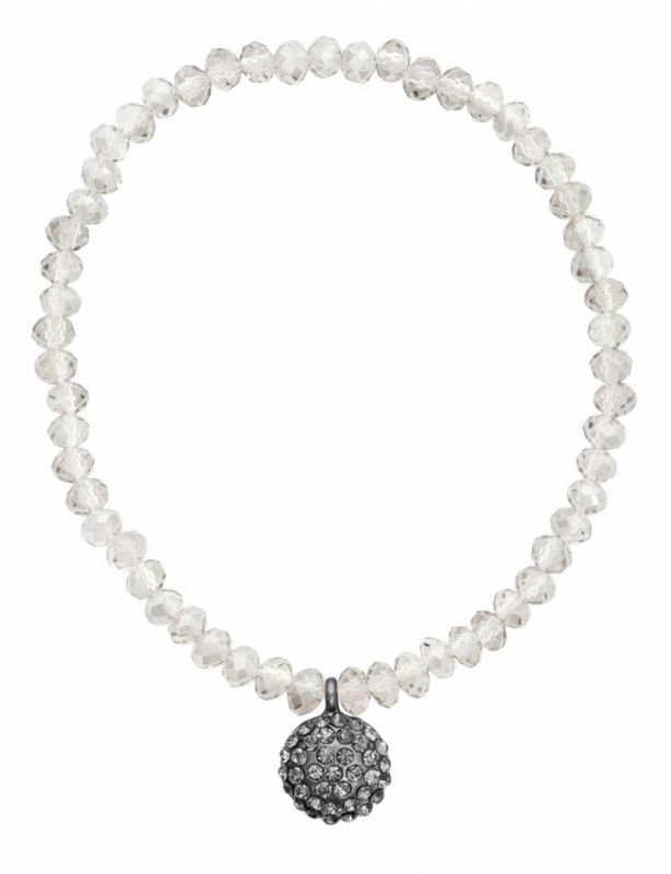 Elastiskt Armband Med Cremefärgade Glaspärlor Molly Dansk Smykkekunst