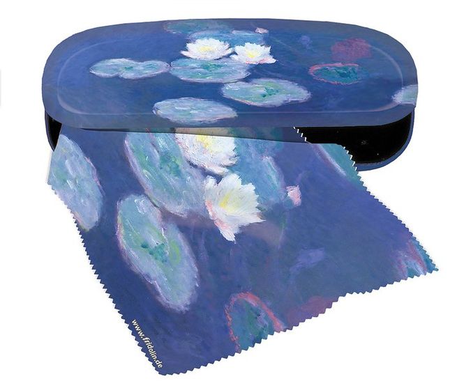 Huvudbild Hårt Glasögonfodral med putsduk Monet Näckrosor