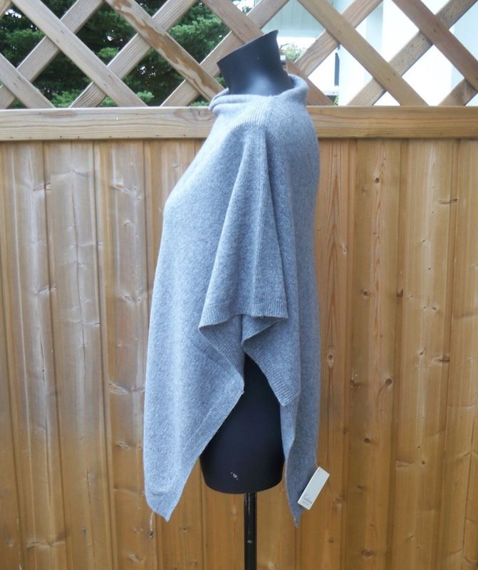 Poncho Mörkgrå Ull-Kashmir Mix