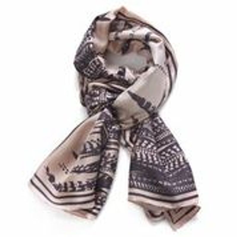 BELLA BALLOU Scarf Feather Silk Twill