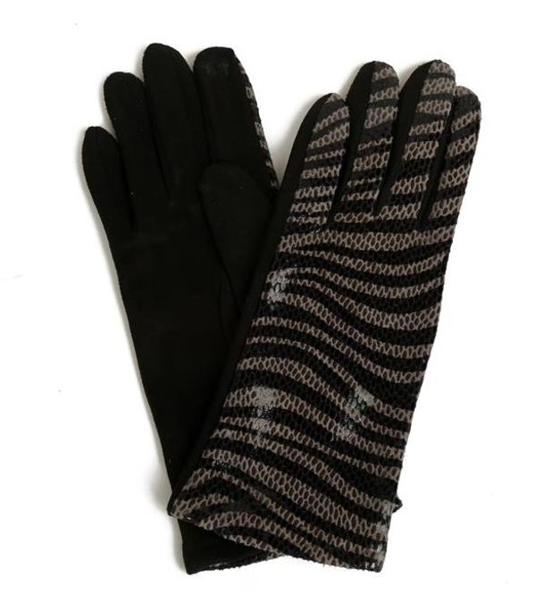 Huvudbild Grå zebramönstrade Fingervantar med Touch Screen ...